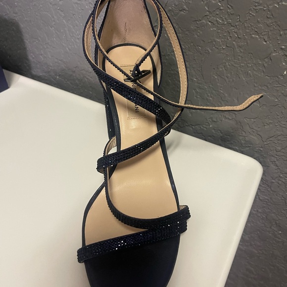 Blue Rhinestone Block Heels - Picture 13 of 15